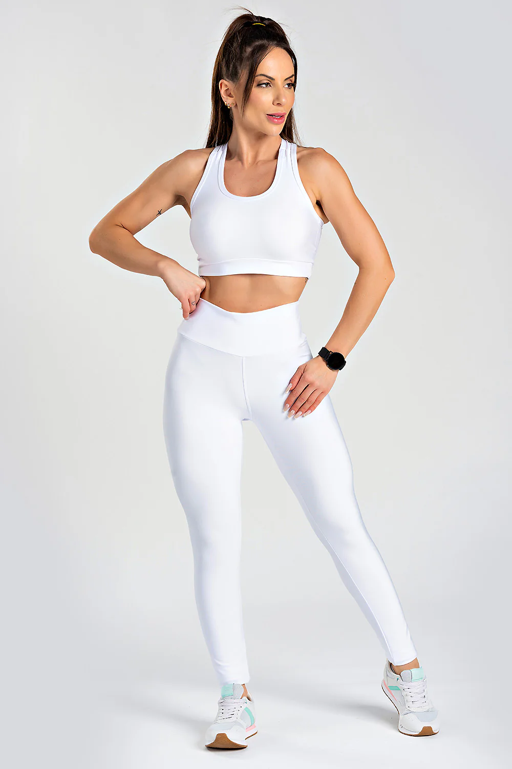 Legging Básica Lisa Branca - Image 4