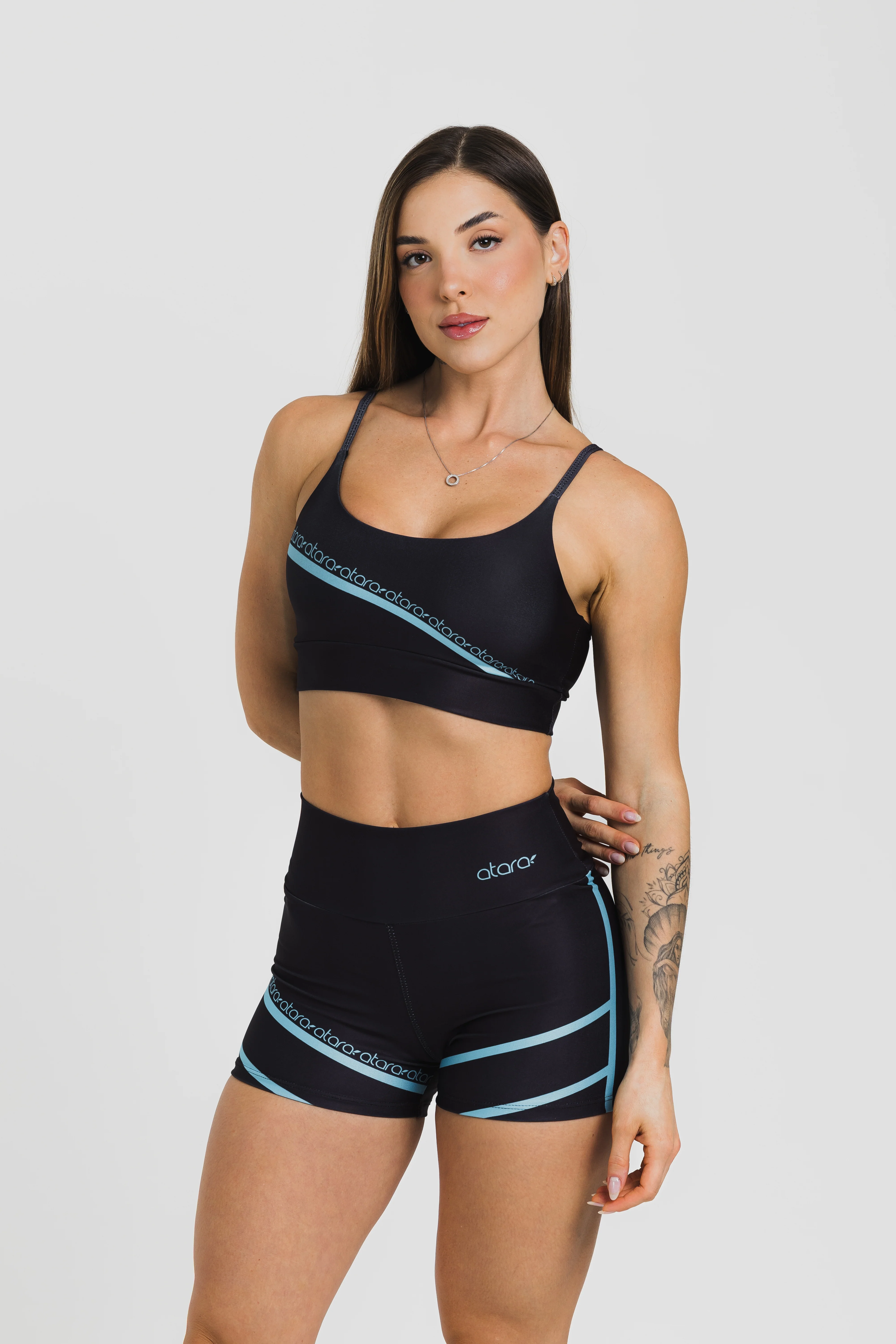 Shorts Curto Black and Blue - Image 4