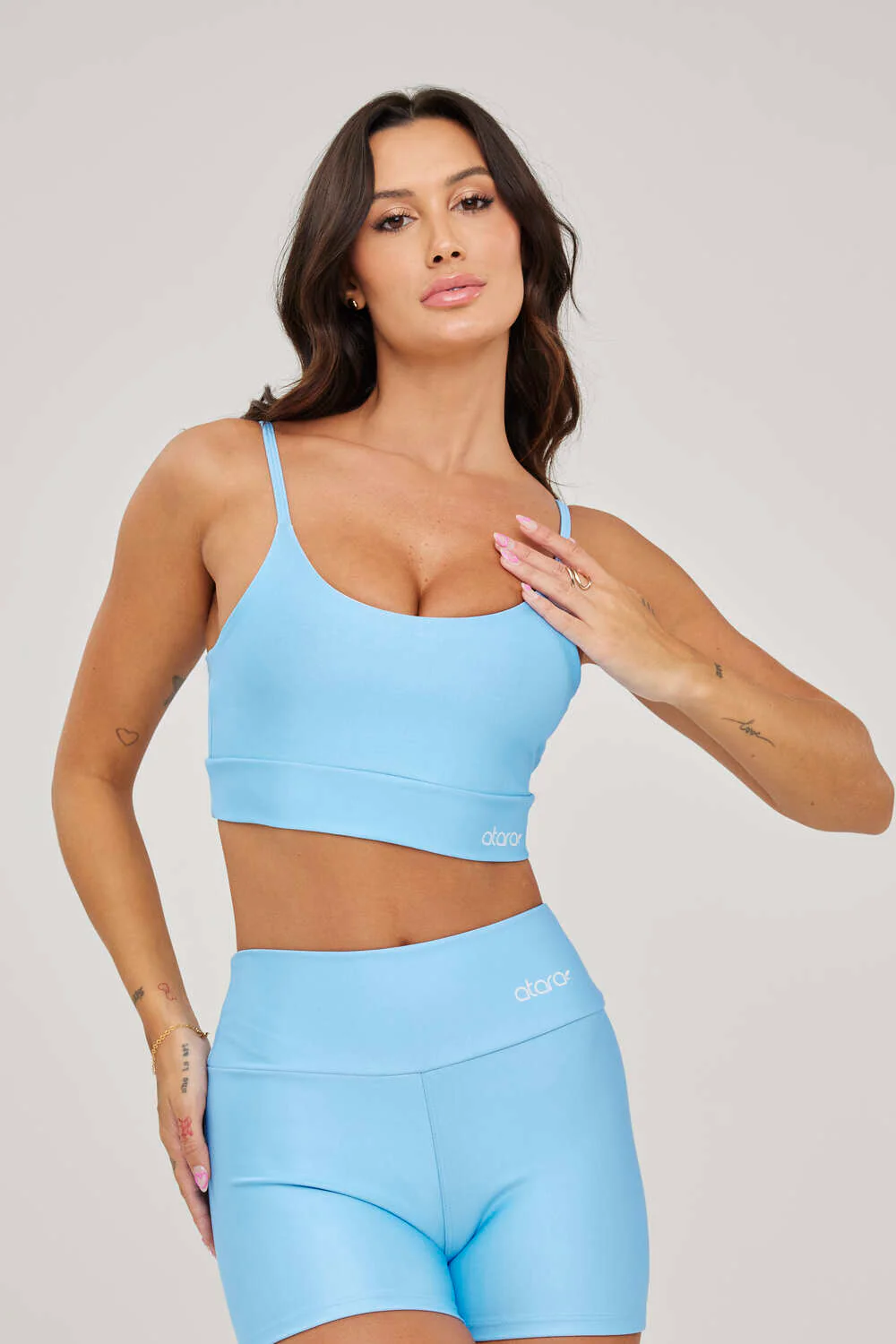 Top Alcinha Liso Azul Bebê