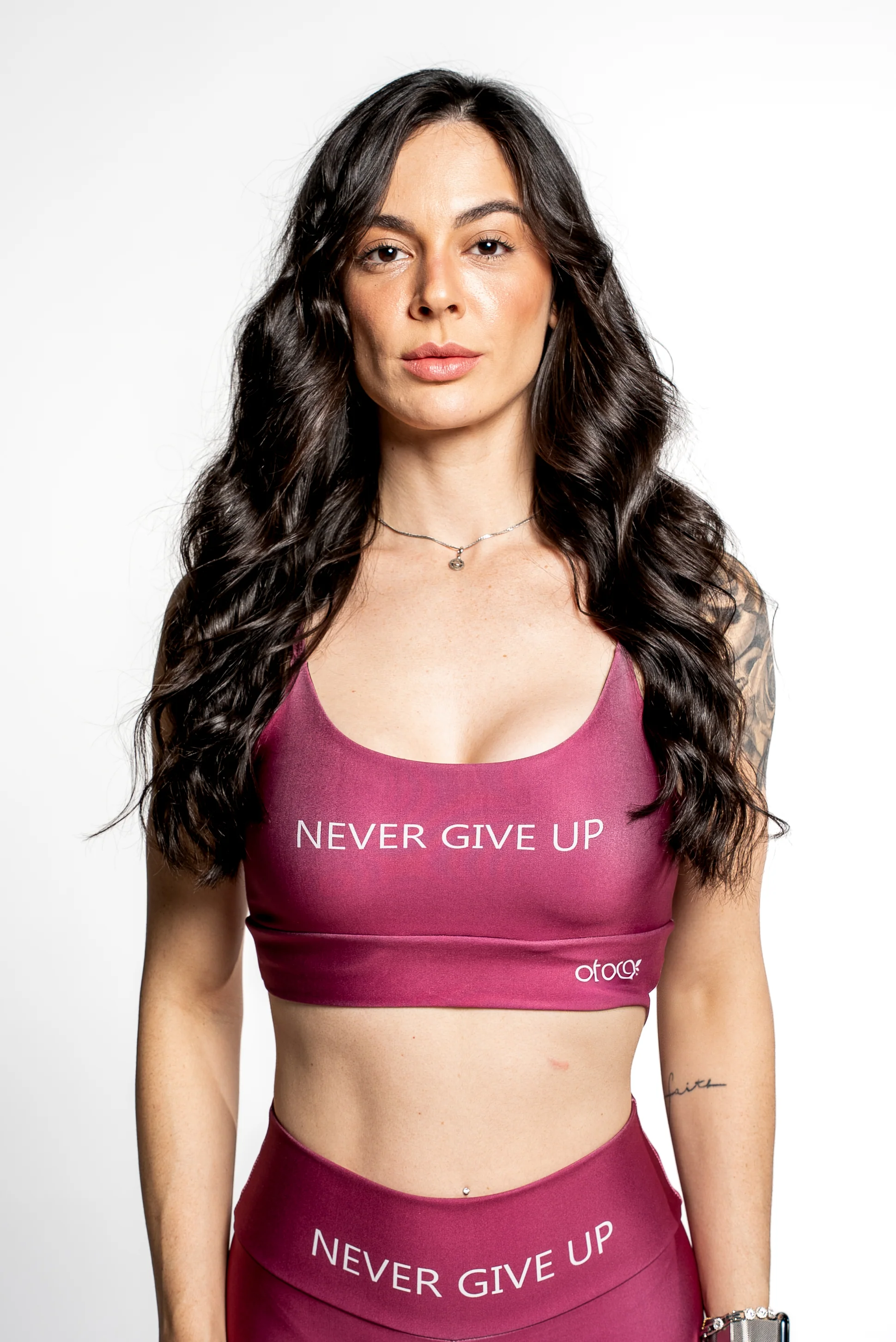Top Alcinha Never Give Up