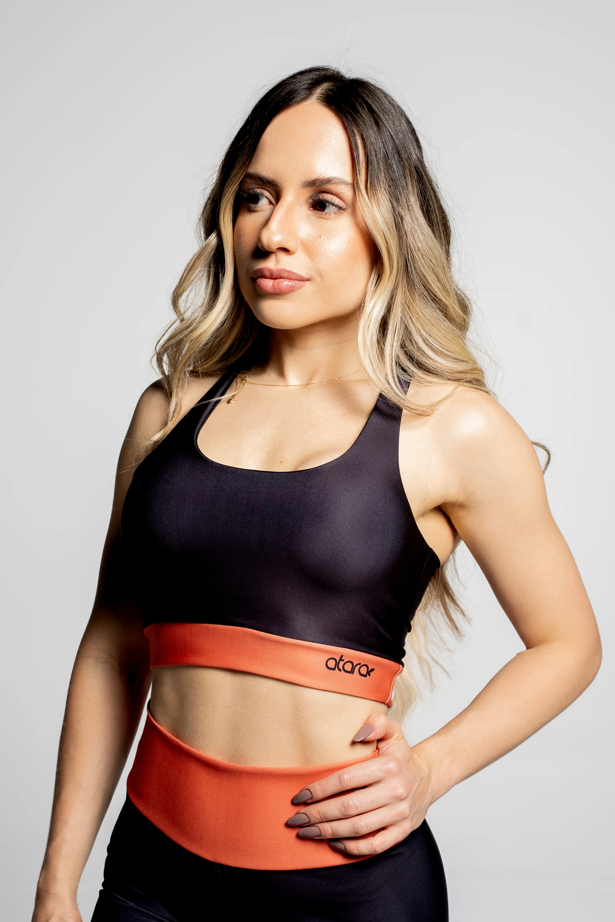 Top Nadador Color Block Orange